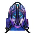 thumbnail image 2 of Chririnla Galaxy Wolf Print Kawaii School Backpack with Adjustable Shoulder Straps Pockets Toddler Bookbag, Water Resistant 17 Inch Backpack for Girls for Travel Back to School, 2 of 10