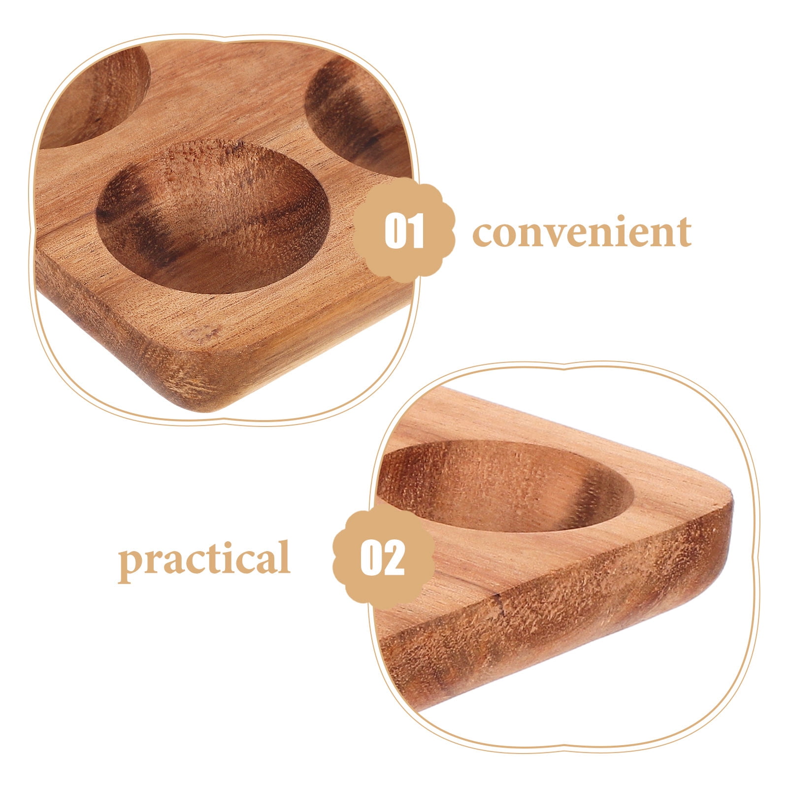 ULTNICE 1Pack Wooden Egg Tray for Kitchen Use and Storage in Brown Acacia Wood