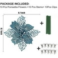 10 Pack Glitter Artificial Poinsettia Flowers Christmas Wreath