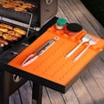 thumbnail image 4 of Silicone Grill Mat Compatible with Blackstone, BBQ Griddle Tools Mat with Drip Pad, 16.1"x10.4" Spatula Mat for Outdoor Kitchen Counter, Gifts for Men(Black), 4 of 5