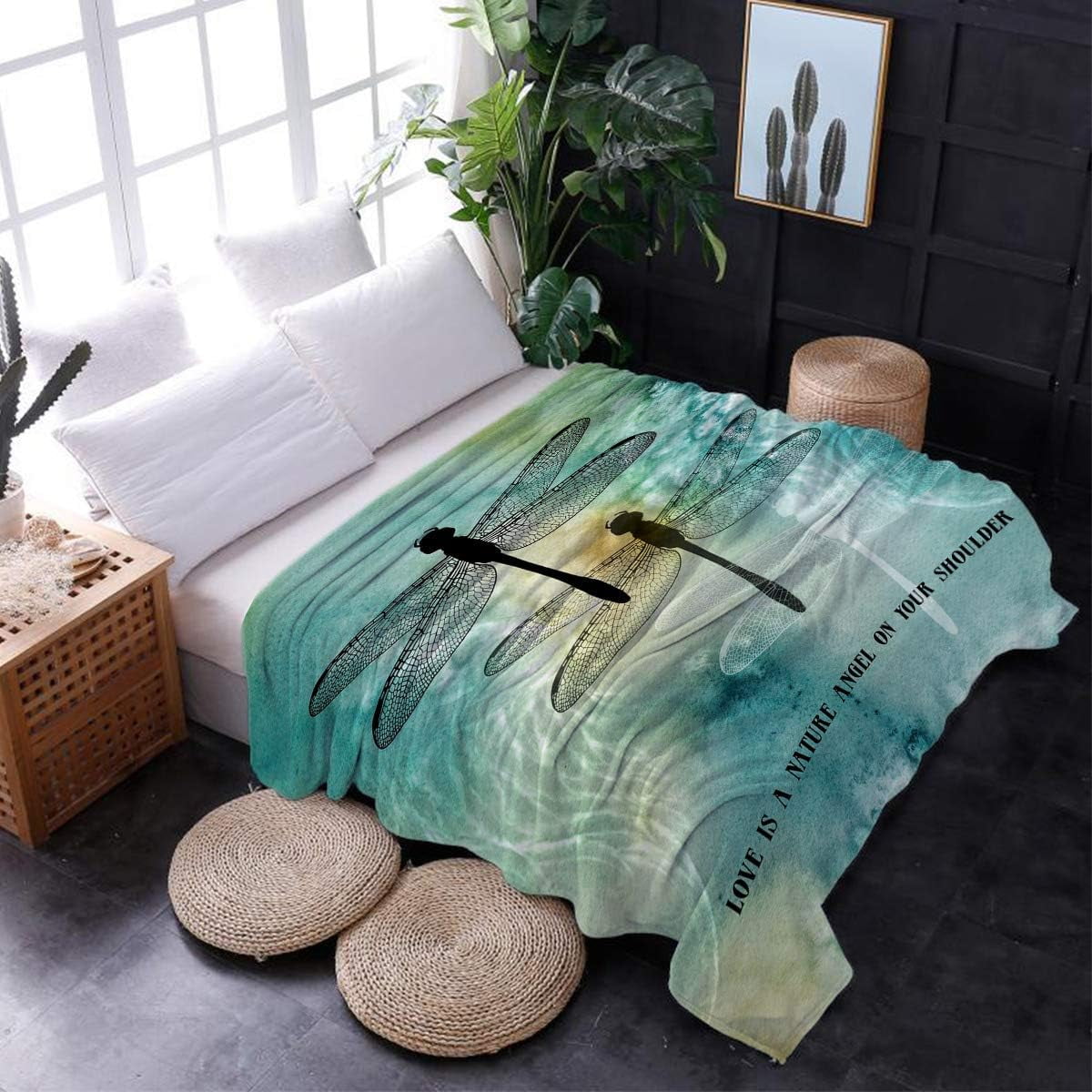 Flanell-Fleece-Decke Mit Libellen-Motiv – 125 X 150 Cm, Superweich, Für Couch & Alle Jahreszeiten