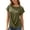 Dark Green, variant on Venzia Women‘s Solid Crew Neck Short Sleeve T-Shirt – Elegant Twisted Hem Blouse with Subtle Tailored Fit, Casual Summer Top BlueC XL