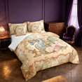 thumbnail image 2 of Manfei Traditional Eastern Dragon Animals 7-Piece Twin Bedding,Flowers Butterfly Bedding Comforter Set,Beige,Reversible, 2 of 6