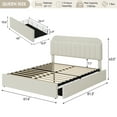 thumbnail image 2 of Platform Bed Frame,Kids Bed Frame with Storage Headboard, 2 Rolling Drawers, Noise Free Bedframe, No Box Spring Needed, 2 of 21