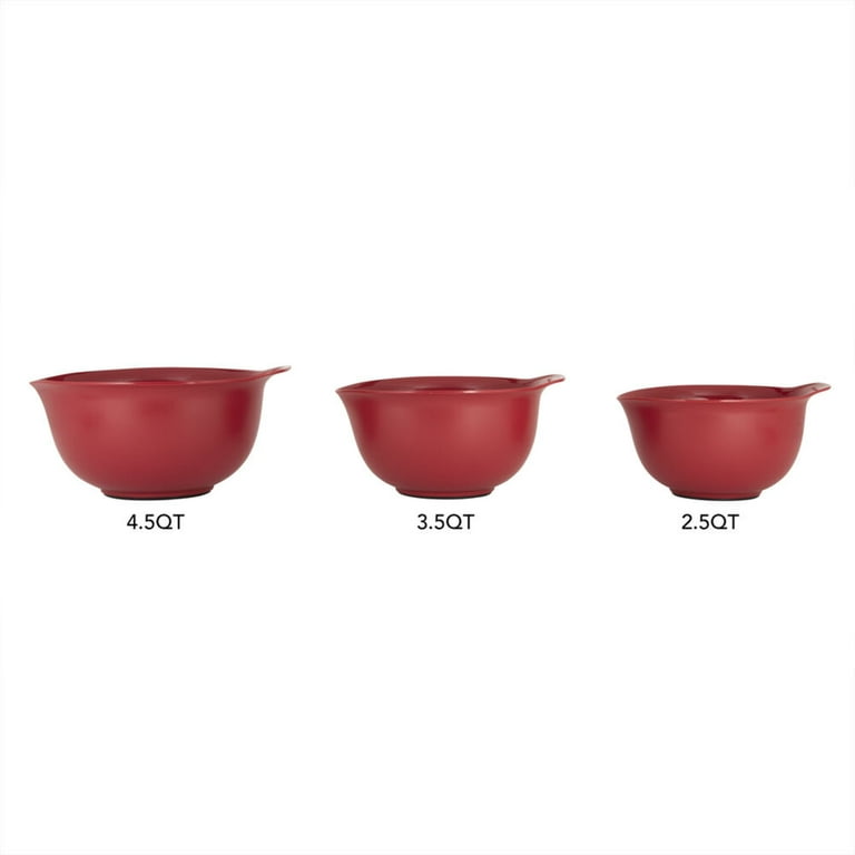 Kitchenaid Set of 7 Plastic Mixing and Prep Bowls in Empire Red