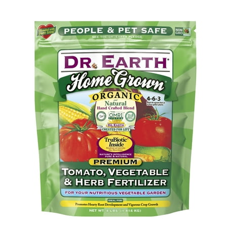 Dr. Earth Organic & Natural Home Grown Tomato, Vegetable & Herb Fertilizer, 4 (Best Organic Fertilizer For Green Beans)