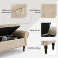 thumbnail image 5 of Dycanpo 62" Storage Ottoman Bench with Arms, Linen Upholstered, End of Bed Bench for Bedroom, Wheat, 5 of 8