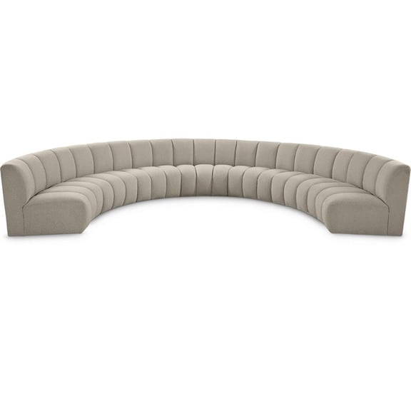 Meridian Furniture Infinity Brown Boucle Fabric 7pc. Modular Sectional