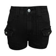thumbnail image 5 of Dndif Clearance! Jean Shorts Womens Summer New Denim Stretch Women's Multi Pocket Denim Shorts Elastic Waist Jeans For Women Black L, 5 of 5