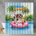 thumbnail image 2 of Hello Summer Beagle at Swimming Pool Flamingo Swim Ring Shower Curtain Beagles Dog Lover Gifts Idea Waterproof Bathroom Bathtub Curtain - 12009, 2 of 5