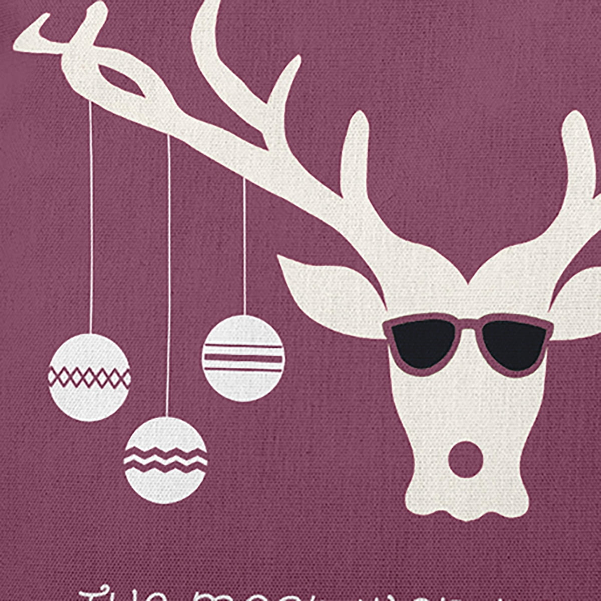 20" x 14" Simply Daisy Cool Christmas Deer Polyester Indoor/Outdoor Pillow, Passion Flower Qty 1