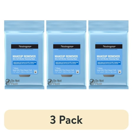 Neutrogena Makeup Remover Cleansing Towelettes, Face Makeup Wipes, Travel Pack, 7 Count