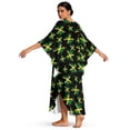 thumbnail image 2 of Xoenoiee Jamaica Flag Paint Splatter Print Women Kaftan Dress Long Maxi Plus Size Caftan Batwing Sleeve Swimsuit Cover Up Gown Beach Party Casual Kimono Nightdress, 2 of 7