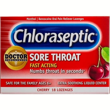 Chloraseptic Sore Throat Lozenges, Cherry Flavor, 18 Count