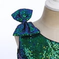 thumbnail image 5 of IBTOM CASTLE Kids Girls Bowknot Sequin Tulle Party Dress One-Shoulder Wedding Bridesmaid Flower Girl Dresses Pageant Formal Prom Ball Gown 3-4 Years Green, 5 of 8