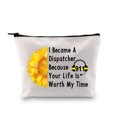thumbnail image 2 of Dispatcher Gifts 911 Dispatcher Makeup Bag I Became A Dispatcher Because Your Life Is Worth My Time Cosmetic Bag 911 Operator Gift Emergency Dispatcher Gift, 2 of 6