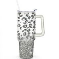 thumbnail image 2 of Silver Gradient Leopard Print 40 Oz Tumbler with Handle Lid and Straw, Stainless Steel Double Walled Vacuum Insulated Cup, Cute Birthday Gifts Tumbler for Women Men Friends, 2 of 7