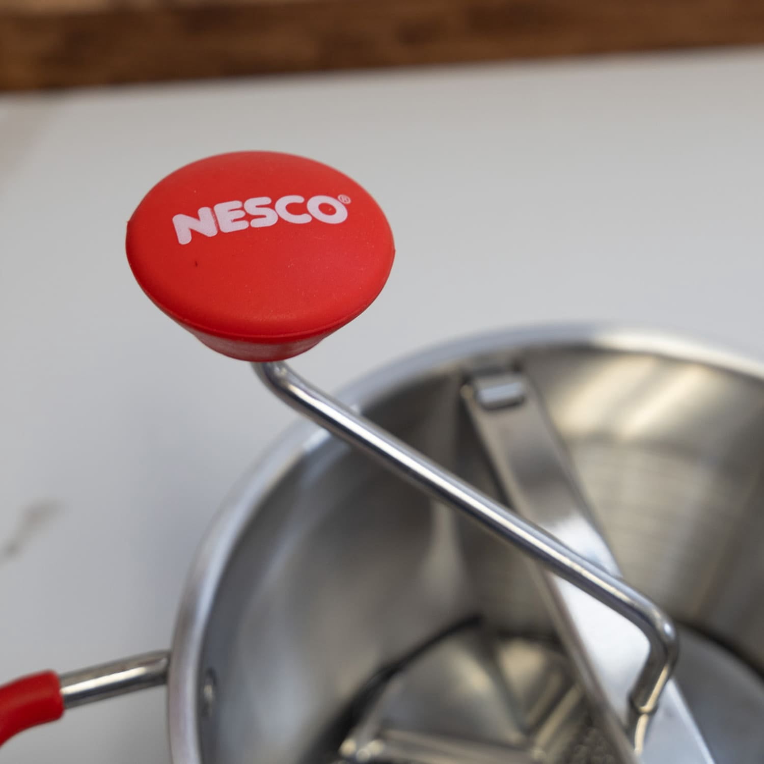 NESCO 32 oz Stainless Steel Food Mill, Multi-Use Canning Supplies for Purees and Sauces, Grinder for Canning Tomato Sauce, Jam, and Homemade Baby Food