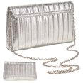 thumbnail image 6 of husxh Women Clutch Purse Pleated Metallic Pu Envelope Handbag Flap Crossbody Purse Shiny Hobo Bag Wedding Party Bridal Purse, 6 of 9