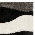 thumbnail image 5 of SAFAVIEH Florida Tyler Geometric Waves Shag Runner Rug, Grey/Black, 2'3" x 11', 5 of 7