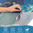 thumbnail image 4 of Yayeee Kitchen Valance Rod Pocket 54" x 18" Living Room Window Curtain, Blue Planet, 4 of 6