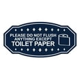 thumbnail image 5 of Victorian Please Do Not Flush Anything Except Toilet Paper (Roll) Sign (Navy Blue / White) - Small, 5 of 5