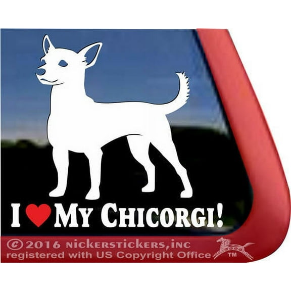I Love My Chicorgi | High Quality Vinyl Chihuahua Corgi Mix Dog Window Decal