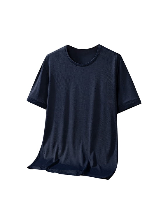 Heart Shirts for Men Men Ice Screen Eye Breathable Thin Solid Color Casual Summer Youth Crew Neck T Shirt Men