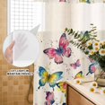 thumbnail image 3 of No Hook Shower Curtain, Colorful Butterfly Shower Curtains for Bathroom with See Through Top Window, Elegant Pastoral Butterflies Rustic Watercolor Waterproof Bath Curtain Stand Up Stall 36"x72", 3 of 9