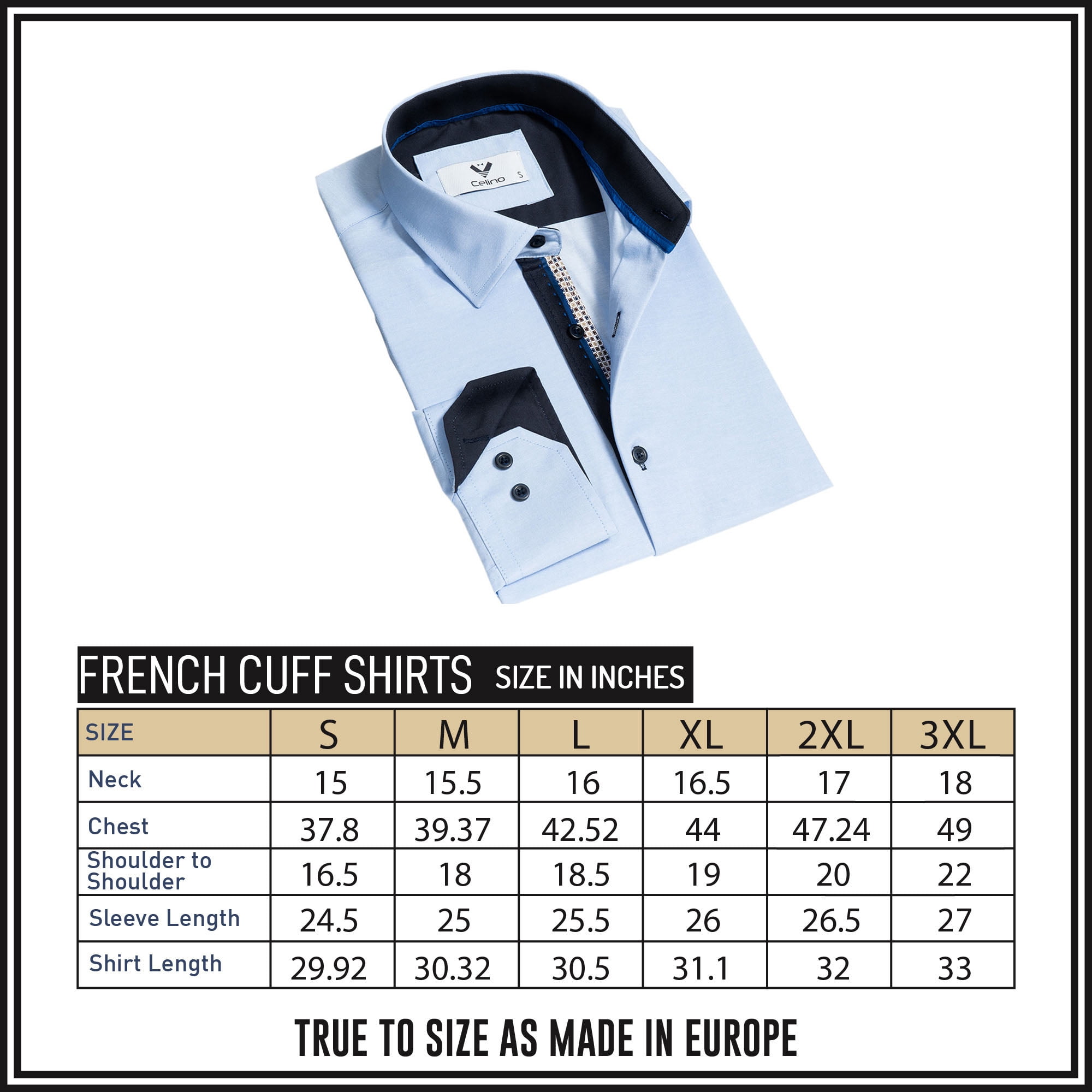 Light Blue Men's Long Sleeve Slim Fit 