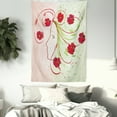 thumbnail image 3 of Watercolor Flower Decor Wall Hanging Tapestry, Girl Profile Poppies Floral Hair in Watercolor Effect Artistic Design Print, Bedroom Living Room Dorm Accessories, 60 X 80 Inches, by Ambesonne, 3 of 5