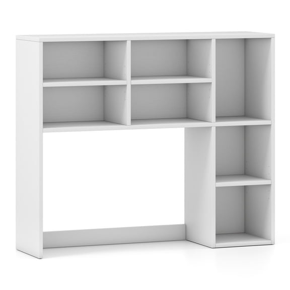 Furnibear 7-Cubby Desktop Bookshelf with 3 Adjustable Shelves Modular, Tool-Free Assembly,white