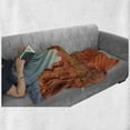 thumbnail image 6 of Desert Soft Flannel Fleece Blanket, Sunny Hot Day Monument Valley Arid Country Prehistoric Nation Arizona USA, Cozy Plush for Indoor and Outdoor Use, 60" x 80", Dark Orange Pale Blue, by Ambesonne, 6 of 6