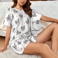 thumbnail image 6 of Bixox Women's Funny Chicken Printed Pajama Set 2 Piece Lounge Set Top and Shorts Soft Pajamas, Shorts with Pockets, 6 of 7