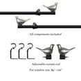 thumbnail image 3 of MERIVILLE 3/4" Diameter Farmhouse Single Window Treatment Curtain Rod, Pewter Bird Finials, 84"-120", Black Rod, 3 of 5