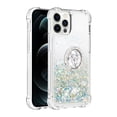 thumbnail image 2 of Funda para iPhone 12 Pro con Brillo Líquido Flotante, Purpurina, Parachoques y Anillo Giratorio Soporte, 2 of 5