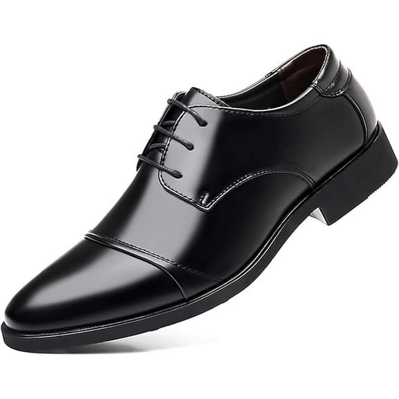 Men's Vintage Cap Toe Dress Shoes Classic Formal Oxford Soft Leather Shoes Business Derby for Men
