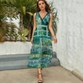 thumbnail image 3 of Water Lilies And Bridge Womens Night Club Maxi Dress V Neck Sleeveless Bohemia Long Dresses, 3 of 9