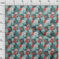 thumbnail image 3 of oneOone Cotton Silk Dusty Teal Green Fabric Florals Sewing Craft Projects Fabric Prints By Yard 42 Inch Wide, 3 of 5