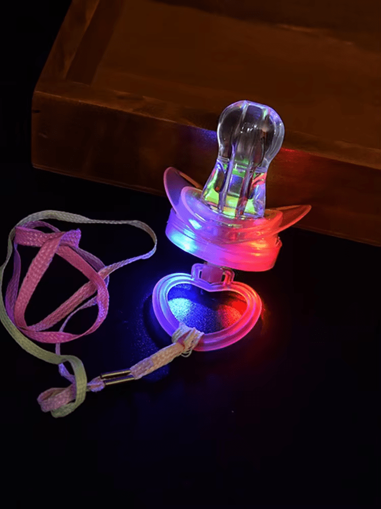 50pcs LED Pacificers LED Light Up Pacifiers Necklace Flashing Pacifiers Whistles LED Rave Pacifiers Glowing Pacificer Glow in The Dark Party Favors for Halloween,Christmas,Birthday