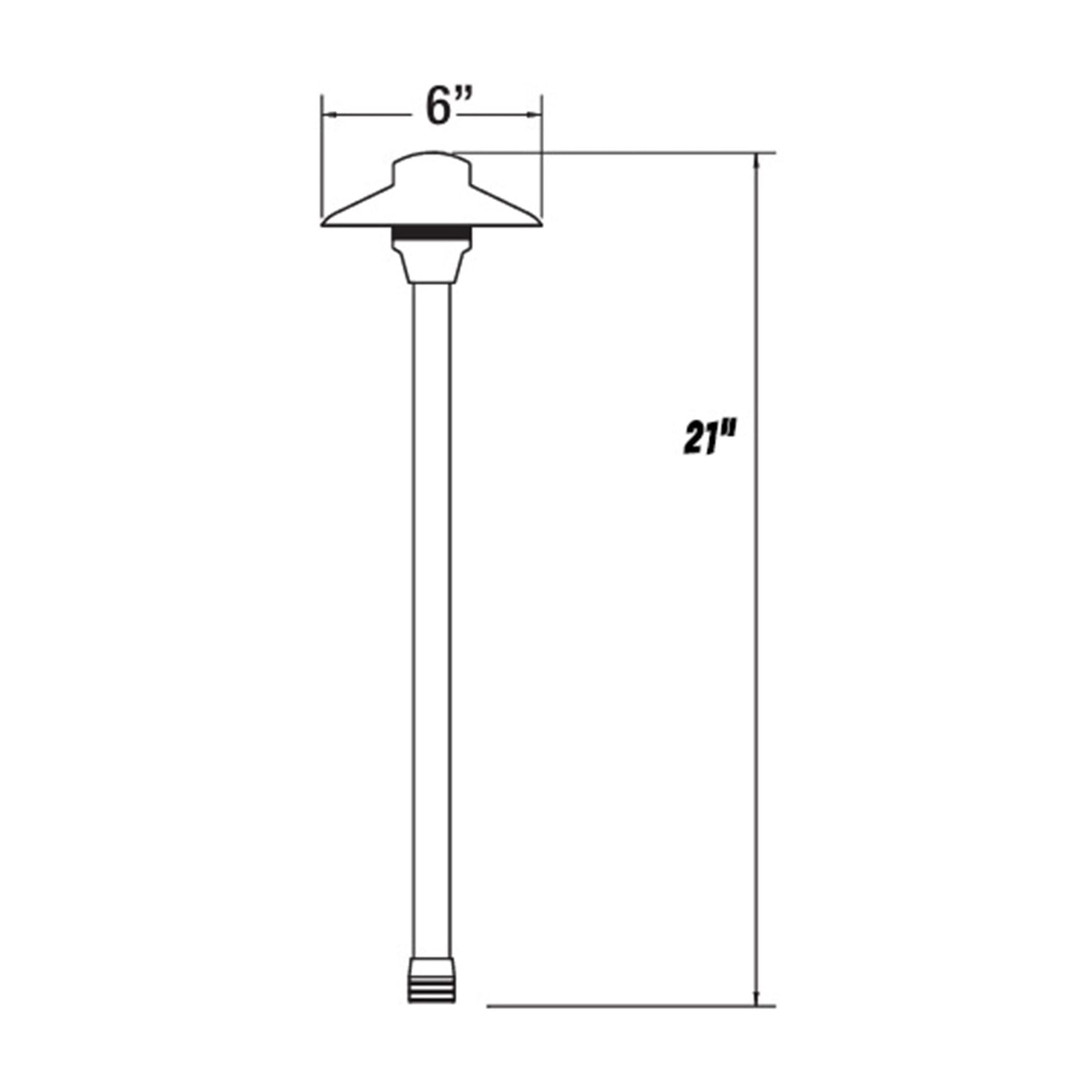 Unique Lighting Lancer6 Path Light, No Lamp, 21" Tall, Weathered Brass