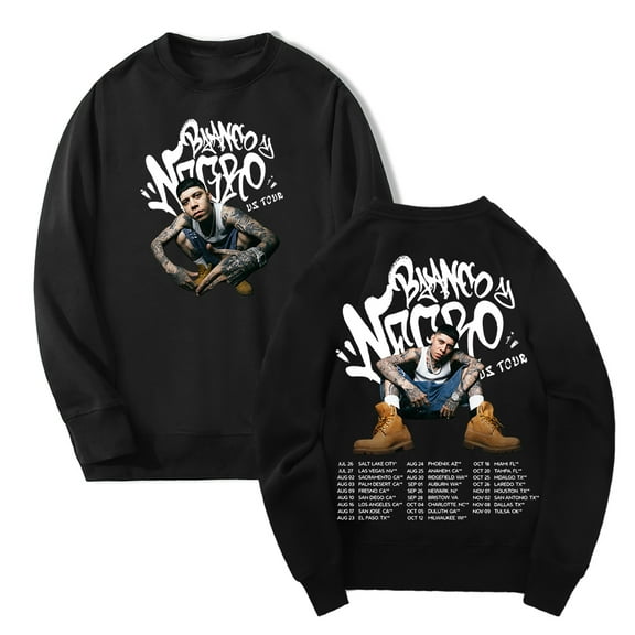Santa Fe Klan Blanco y Negro 2024 US Tour Merch Long Sleeve Streetwear Women Men Sweatshirt