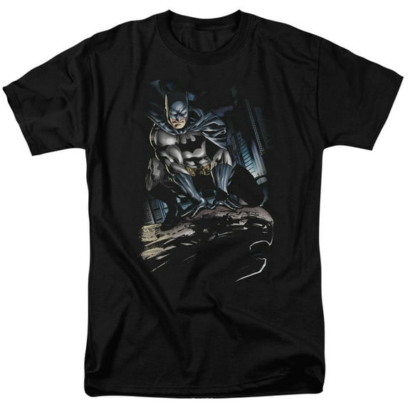 Batman Perched S/S Adult 18/1 T-Shirt Black