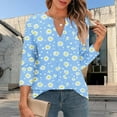 thumbnail image 4 of SHE IS Womens 3/4 Sleeve Tops, Long Sleeve Shirts for Women Plus Size 4x Workout Tops for Women Long Sleeve Loose V Neck Blouses for Women Womens Tunic Tops 3/4 Sleeve Tee Shirts, 4 of 6