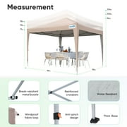 Quictent Privacy 8x8 Pop up Canopy tent Instant Folding Outdoor Canopy with Sidewalls Mesh Windows and Wheeled Bag Waterproof (Beige)