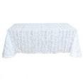 thumbnail image 2 of BalsaCircle 90x156 in White Taffeta Rectangle Tablecloth 3D Leaves Petals Design Party Events Decorations Supplies, 2 of 8