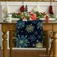 thumbnail image 7 of mubwai Blue Snowflakes Hexagon Winter Table Runner, Seasonal Christmas Kitchen Dining Table Decoration for Outdoor Home Party 13x72 Inch, 7 of 7