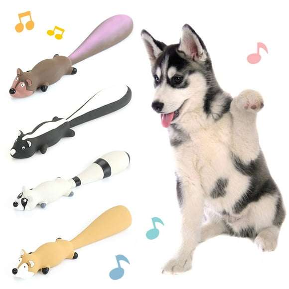 Opolski Squeaky Dog Toys Pet Dog Puppy Cute Fox Shape Latex Doll Bite-resistant Play Squeaky Chew Toy