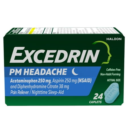 Excedrin PM Headache Relief Caplets - 24 ct (Packaging May Vary)