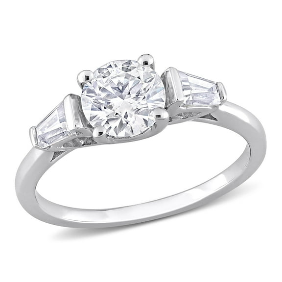 Everly Women's Created Moissanite Sterling Silver Engagement Ring